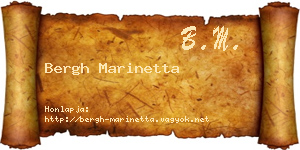 Bergh Marinetta névjegykártya